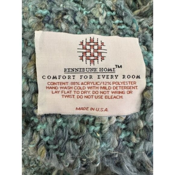 Kennebunk Home Woven Greens Throw Blanket Very Soft 65"x42" Excellent - Picture 3 of 3